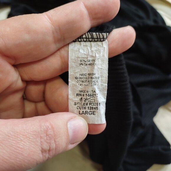 GYFT Sz L Tunic Top Sheer Sleeve Ribbed Knit Mock Neck Black Mini Dress Casual - Picture 10 of 11